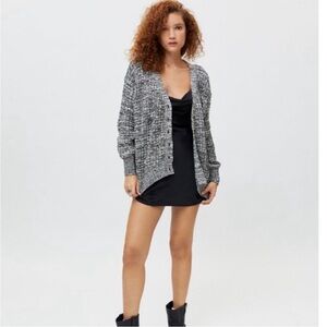 BDG Kellan Knit Cardigan Sz S — Longline Heather Gray Cozy